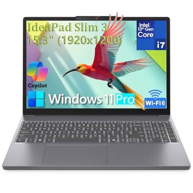 Lenovo 15" Laptop Computer for Home Business, Intel 10-Core i7-13620H (Beat Ultra 7 255U), WiFi 6, Bluetooth 5.2, FHD+ Copilot AI PC, Type-C, Luna Grey, Windows 11 Pro (40GB DDR5 RAM, 1TB PCIe SSD)