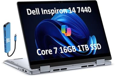 Dell Inspiron 14 7440 2-in-1 Business Laptop (14" FHD+ Touchscreen, Intel Core 7 150U(> i7-1355U), 16GB RAM, 1TB SSD) Backlit KB, FP Reader, FHD Webcam, IST Hub, Win 11 Home w/Copilot, Blue