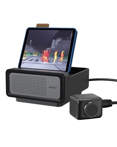 TOPDON NV001 Thermal Camera for Cars, Automotive Thermal Night Vision System with 656ft Long-Range Vision, AI Recognition of People, Vehicles, and Animals, Anti-Collision Warning, IP69K Waterproof