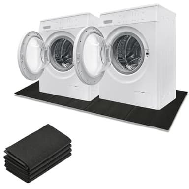 Foldable Anti Vibration Mat for Washer and Dryer,63"x 29.5"Large Anti Vibration Pads,Waterproof Non-Slip Rubber Mat for Noise Reduction&Floor Protection,Black,Fits Most Laundry Machines&Treadmills