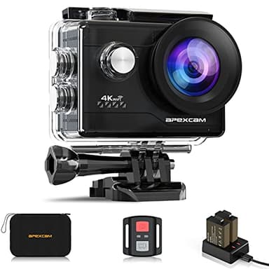 Apexcam Action Camera 4K Sports Cameras 20MP 40M WiFi Waterproof Underwater Camera with 2.4G Remote Control 2 Batteries 2.0'' LCD Ultra HD Cameras with Mounting Accessories Kit