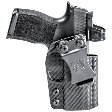 Rounded IWB Holster Fits: Kahr CW9 Holster - RH - Carbon Fiber Black Kydex - Concealment Express - American Made