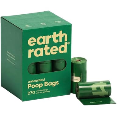 Earth Rated Poop Bags for Dogs, Guaranteed Leak Proof and Extra Thick Waste Bag Refill Rolls, Unscented, 270 Bags