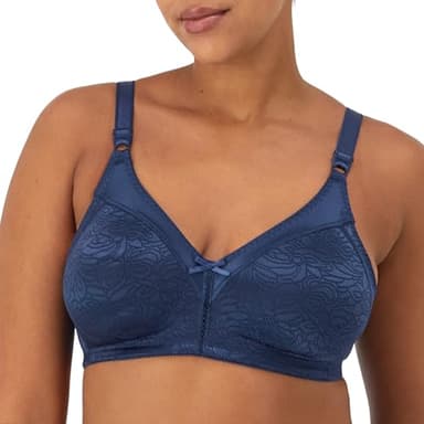 Bali Womens Double Support Wireless Bra, Lace With Stay-in-place Straps, Full-coverage Full Coverage Bra, In The Navy, 38C US