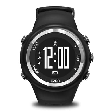 EZON GPS Running Watch with Distance Pace Alarm and Calorie Counter and Stopwatch for Men T031B01 Black