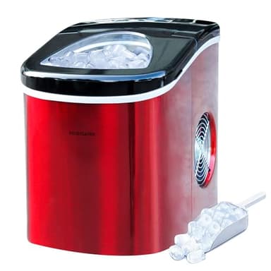 Frigidaire Counter top Portable, 26 lb per Day Nugget Ice Maker Machine (Red Stainless Steel)