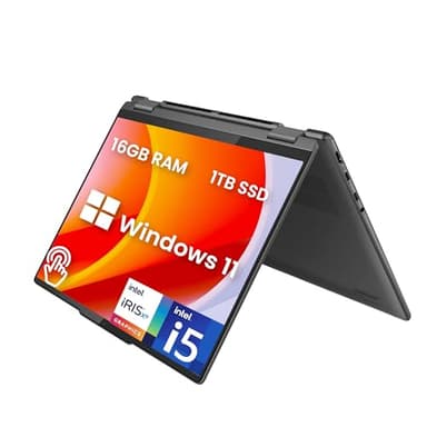 Lenovo Yoga 7i 2-in-1 14" 2.2K Touchscreen Laptop, Intel i5-1335U, 16GB RAM, 1TB PCIe SSD, Intel Iris Xe, Backlit Keyboard, Fingerprint Reader, FHD Webcam, WiFi 6E, Windows 11, Grey (Renewed)