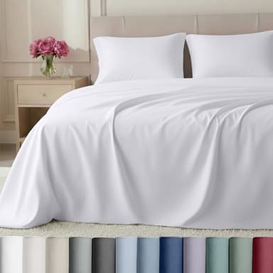 California Design Den Split King Sheets Sets for Adjustable Bed - Buttery Soft 800 Thread Count, 100% Cotton Sateen, Durable Bedding Set - White