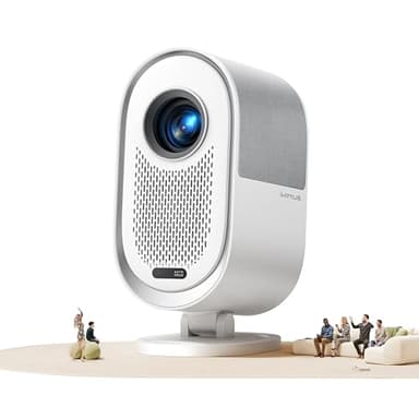 Home Theater Projector with Dolby Audio & 20W Speakers, 1080P 4K Supported WiFi6 Projector with Bluetooth & HDMI ARC, Auto Focus Projector for Family Movie Nights (White)