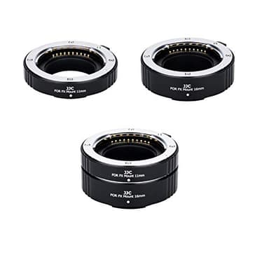 JJC X Mount Auto Focus Macro Extension Tube Set for Fuji Fujifilm X-E5 X-M5 X-T50 X-T30 II X-T20 X-E4 X-T5 X-T4 X-T3 X-T2 X-S20 X-S10 X-H1 X-H2 X-H2S X-PRO3 & More, Replaces Fujifilm MCEX-11 MCEX-16