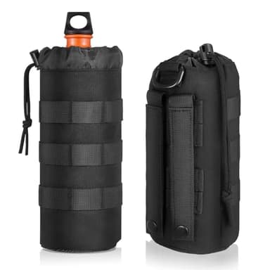 Sunnymove 2 Pack Fuel Bottle Holder Compatible with 30 oz Fuel Bottle, Mounts to Molle Bag Backpack Tactical Molle Travel Water Holder, Canteen Not Included(Classic Style)