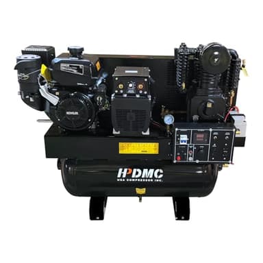 HPDMC 14HP 180PSI Gas Powered Air Compressor & 6000W Generator & 200A Welder with Electric Start 19CFM w/ 30 Gal ASME Tank Truck Mounted Piston Air Compressor
