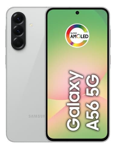 SAMSUNG Galaxy A56 5G Ai (for Tmobile Mint Tello & Global) (128GB + 8GB) Version Latina Unlocked SM-A566E/DS 6.6" 120Hz 50MP Triple (Awesome LightGrey SM-A566EZAATPA)