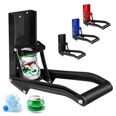 GYE 16 oz Metal Aluminum Can Crusher, Wall Mounted Heavy Duty Smasher for Aluminum Seltzer, Soda, Beer Cans And Bottles for Recycling, Gadgets for Home (Black)