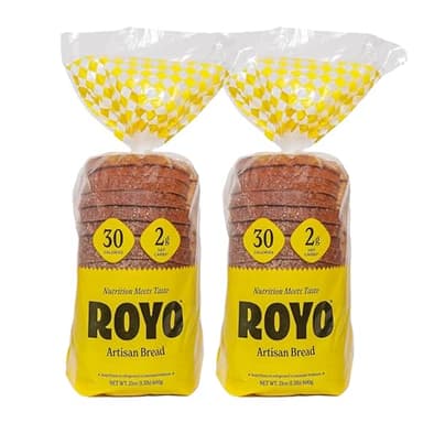 ROYO BREAD CO. NON-Assorted 2-Pack Low Carb Artisan Bread and Bagels, 30-80 Calories (Artisan Bread)