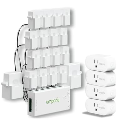 Emporia Energy Monitor with 16 Sensors + 4 Smart Plugs Super Bundle - Whole Home Electricity Usage Tracking & Real-Time Control - Supports Solar Net Metering - Works with iOS, Android, Alexa
