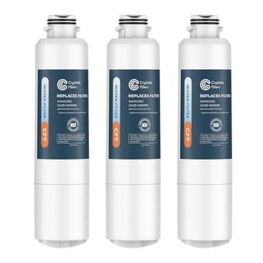 Crystala Filters Compatible with Samsung DA29-00020B Refrigerator Water Filter, DA29-00020A/B, DA29-00020B-1, HAF-CIN/EXP, 46-9101, RF4267HARS, RF25HMEDBSR, RF28HMEDBSR, RS25J500DSR, 3 Pack