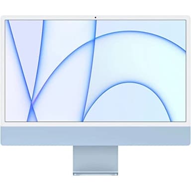 2021 Apple iMac with Apple M1 Chip with 8-core CPU (24-inch, 8GB RAM, 256GB SSD Storage) (QWERTY English) Blue (Renewed)