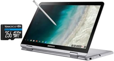 SAMSUNG 12.2" FHD 2-in-1 Touchscreen Chromebook Plus Laptop (Intel Celeron 3965Y 2-Core, 4GB RAM, 320GB Storage (64GB SSD+256GB Micro SD Card), Stylus Pen, Wireless Mouse, WiFi, Chrome OS)