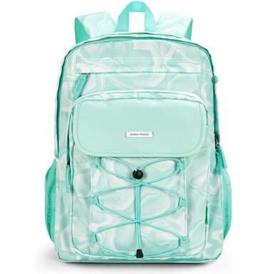 Choco Mocha Teal Backpack for Girls, Travel School Backpack for Teen Girls Large Bookbag for Middle Elementary School 18 Inch