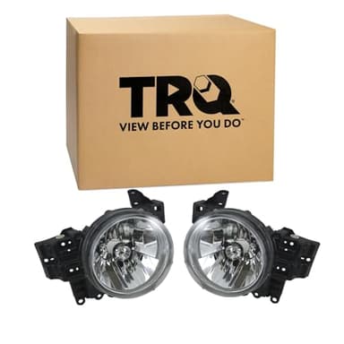 TRQ Driver and Passenger Side Headlight Assembly Set Compatible with 2007–2014 Toyota FJ Cruiser