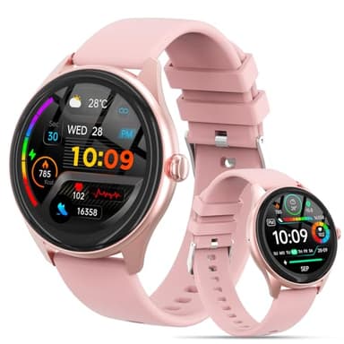 DIVOAZBVO Smart Watches for Women Men, 1.39" HD IPS Touchscreen Smartwatch with 120 Sports Modes, Heart Rate/Sleep Monitor, IP67 Waterproof, Bluetooth Call & Music Control for iPhone/Android (Pink)