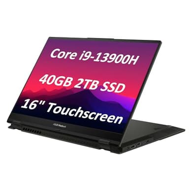 ASUS Vivobook S 16 Flip 2-in-1 Laptop (16" FHD+ Touchscreen, Intel 14-Core i9-13900H, 40GB RAM, 2TB SSD) for Creator, Photographer, Designer, Backlit Keyboard, 1080p IR Webcam, Win 11 Pro w/Copilot