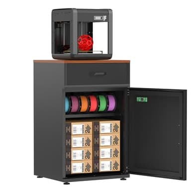 180L 3D Printer Filament Storage Cabinet with Dehumidifier(60W drying power, <8W avg. consumption) | Industrial Sealed Dehumidifying Stand Cabinet Holds 40 Rolls -Compatible with PLA/ABS/TPU (Black)