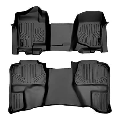 SMARTLINER Custom Fit Floor Mats 2 Row Liner Set for 2007-2013 Chevrolet Silverado 1500