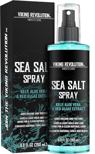 Viking Revolution Sea Salt Spray for Men - Hair Texturizing Spray with Kelp, Aloe Vera and Red Algae Extract - Surf Sprays to Add Volume and Texture for Men and Women Beach Hair - 8.8oz