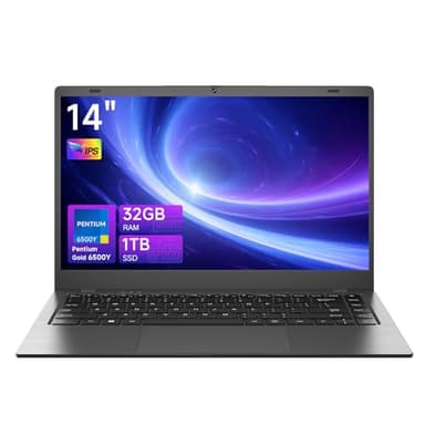 MAXVELTH Laptop 32GB RAM 1TB SSD, Gold Pentium Processor (Up to 3.4GHz), 14 Inch IPS FHD Display, 38WH, USB3.2, Type-C, HDMI, WiFi 5, Win11 Laptop, Notebook Laptops for Business and Students