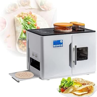 Fully Automatic Roti Maker Machine - Makes 8 Chapati, Tortilla, Pancake, Pita Flatbreads at Once - Easy One-Touch Operation for Perfect Indian Roti & Flour Tortilla