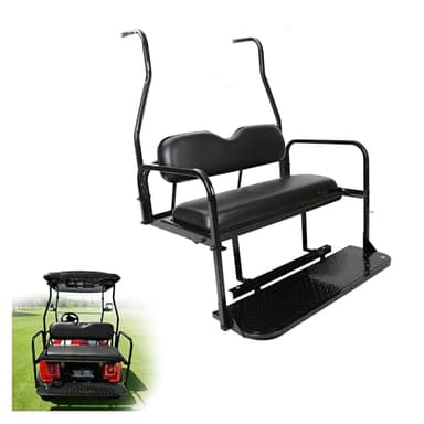 ECOTRIC Rear Flip Folding Seat Compatible with 2000.5-Up Club Car DS Model Golf Cart 400 lbs Weight Capacity-2 Packages