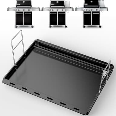 Utheer Ceramic Full Size Griddle Insert for Weber Genesis 300 Series E-310 E-320 E-330 S-310 (2007–2016), Replacement for Weber 7524/7528 – Nonstick,Easy Clean,Rust-Resistant,Even Heat for Outdoor BBQ