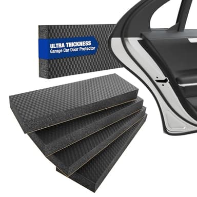 WORKPRO Garage Car Door Protector, 2 Pack Garage Wall Protector with 1.18” Ultra Thickness and Mesh Fabric Adhesive, Resilient NBR Foam Car Door Bumper Guards for Collision Protection