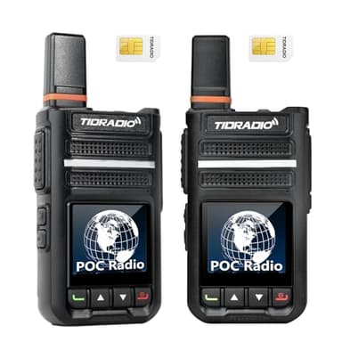 Rapid Unlimited Range Radio-TIDRADIO TD-G18, Global Walkie Talkies Long Range 6000+ Miles, 4G LTE Poc Radio, Nationwide PTT Two Way Radios Long Distance for Family Logistics Company-2pcs with SIM Card