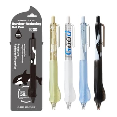 EpenGo Smooth Writing Pens - Fine Point 0.5mm Black Ink Gel Pen, Retractable Click Design with Ergonomic Soft Grip Cushion, 5 Pcs for Office & School Supplies (4-Pack)​