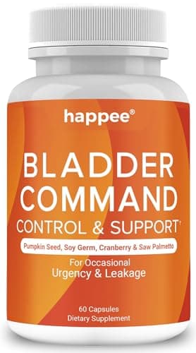Bladder Control Supplement for Women & Men with Pumpkin Seed Extract, Soy Germ Extract, Saw Palmetto & Cranberry 4-in-1 Active Bladder Support for Urinary Frequency, Leaks & Urgency - 60 Capsules