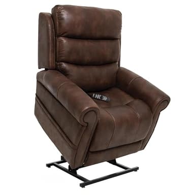 Pride VivaLift Tranquil 2 - Lift Chair for Adults, 400 Lbs Weight Capacity, Lithium Battery Backup, 23.5" W x 22.5" D Comfort Seat, Large, Brown - PLR935LT