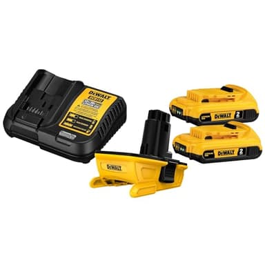 DEWALT 20V MAX Battery Adapter Kit, 18V to 20V, 2 Batteries and Charger Included (DCA2203C)