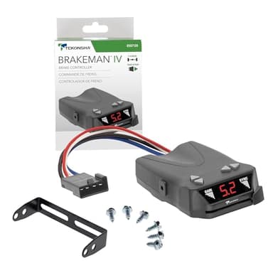 Tekonsha 8507120 Brakeman IV, Time-Delay Brake Controller For Trailers with 1-4 Axles, Compatible with Ford, GM, Chevy, Dodge, RAM, Toyota, Jeep. Wiring harness sold separately.