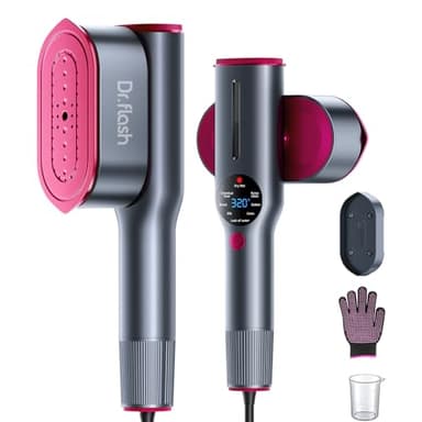 DRFLASH 2-in-1 Steamer & Iron for Clothes,15s Fast Heat-up 1200W Portable Handheld Garment Steamer,Travel Size with Large Ceramic Heat Panel,Quick Wrinkle Removal,110V-120V