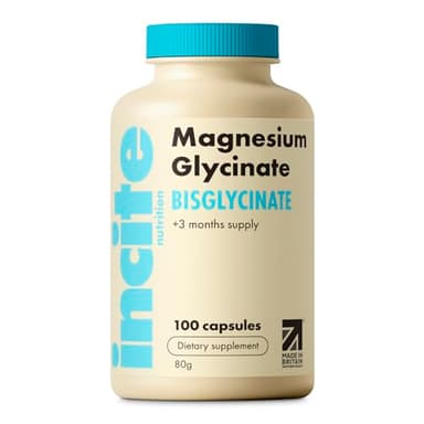 Magnesium Glycinate 500mg - 3 Month Supply - High Strength 100 Easy Swallow Capsules - Pure Magnsium Glycinate Supplement - Magnesium Supplements - Vegan & Gluten Free - Sleep Aid - Made in UK