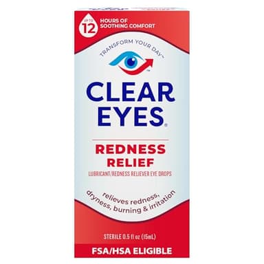 Clear Eyes Redness Relief Lubricant Redness Relief Eye Drops, 0.5 oz