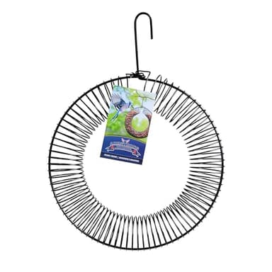 Armstrong Wild Bird Food Wreath-Shaped Peanut Feeder - Durable Metal Hanging Coil Feeder for Blue Jays & Nut-Loving Birds - Holds Peanuts in Shell for Outdoor Birdwatching and Wildlife Feeding