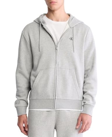 Calvin Klein Men's Relaxed Fit Archive Logo Fleece Full Zip Hoodie