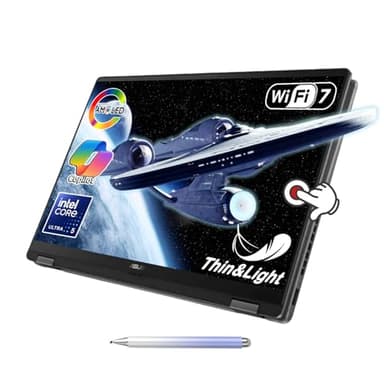 ASUS Vivobook 14 Flip 2-in-1 Laptop, 14" FHD OLED Touchscreen, Intel Core Ultra 5 226V (up to 40 Tops), Intel Arc Graphics, Copilot+ AI PC, Windows 11, 25H Battery, w/Pen