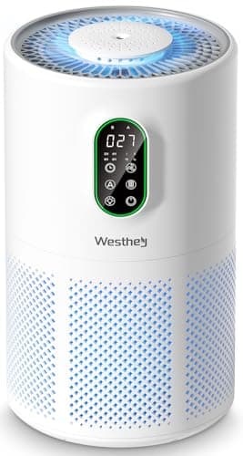 Air Purifiers for Home Large Room up to 1650 ft², WESTHEY H13 True HEPA Air Purifier for Bedroom with Night Light, Air Quality Monitor, Fragrance Sponge, Air Cleaner for Wildfire Smoke Dust Dander
