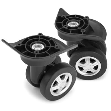 Domiella 1 Pair Luggage Replacement Swivel Caster Wheels, 360-Degree Rubber Trolley Wheel Kit for Suitcase Repair and Travel, DL130