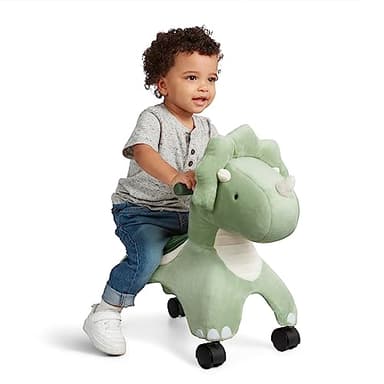 Radio Flyer Dash The Rolling Dinosaur Ride On, Ages 1-3, EZ-Glide 360-degree Wheels, Easy Grip Handles, Soft Plush Face, Ideal for Active and Imaginative Play, Toddler Ride On Toys